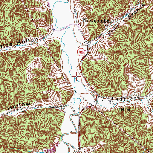 Topographic Map of Anderson Branch, KY
