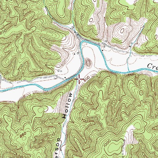 Topographic Map of Anderson Hollow, KY