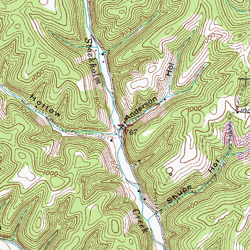Topographic Map of Anderson Hollow, KY