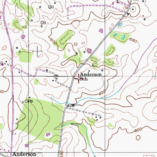 Topographic Map of Anderson School (historical), KY