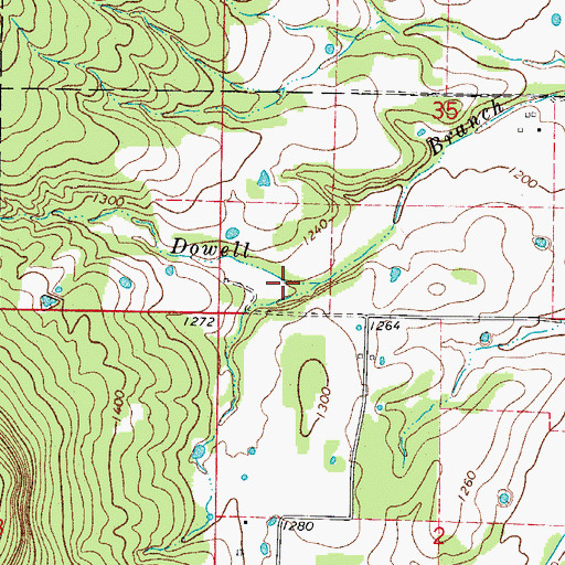 Topographic Map of Dowell Cove, AR