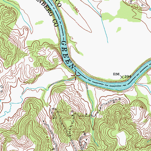 Topographic Map of Andrews Run, KY