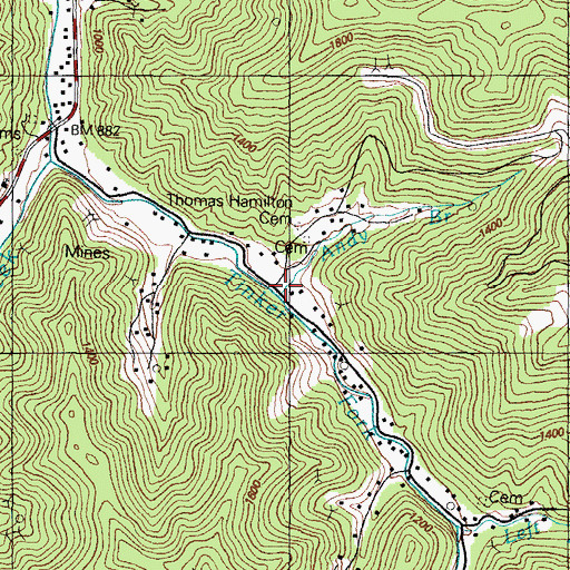 Topographic Map of Andy Branch, KY
