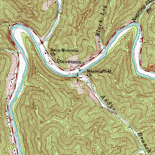 Topographic Map of Andys Branch, KY