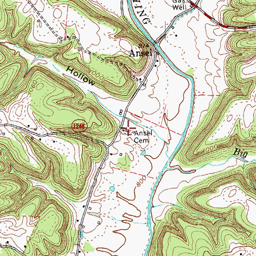 Topographic Map of Ansel Cemetery, KY