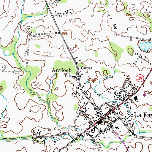 Topographic Map of Antioch Church, KY