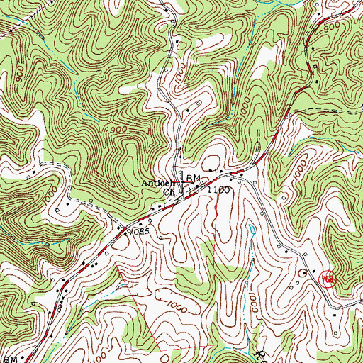 Topographic Map of Antioch Church, KY