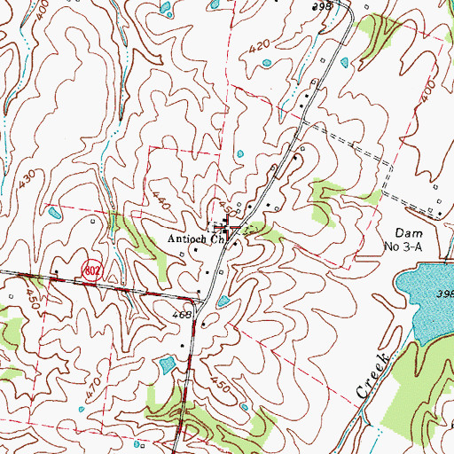 Topographic Map of Antioch Church, KY