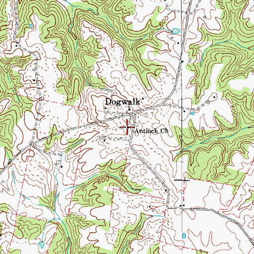 Topographic Map of Antioch Church, KY
