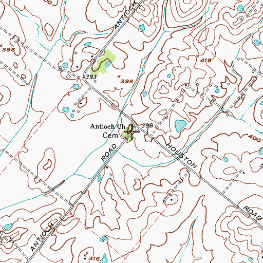 Topographic Map of Antioch Church, KY