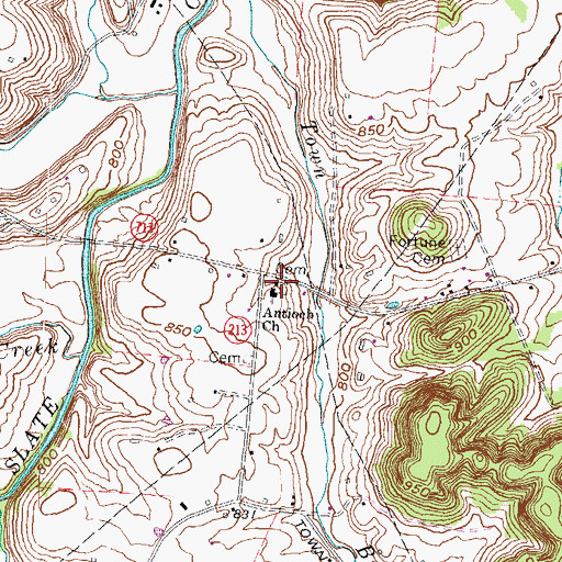 Topographic Map of Antioch Christian Church, KY