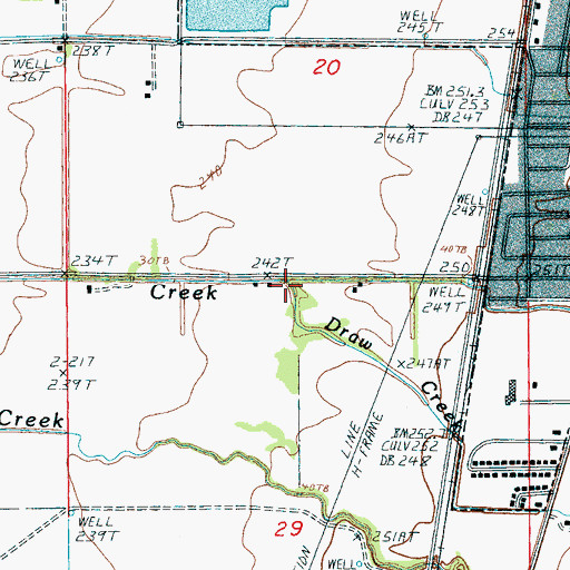 Topographic Map of Draw Creek, AR