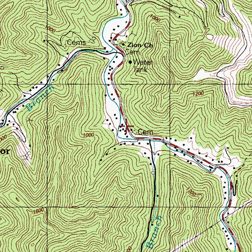 Topographic Map of Antioch School, KY