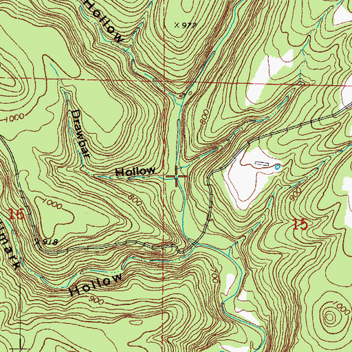 Topographic Map of Drawbar Hollow, AR
