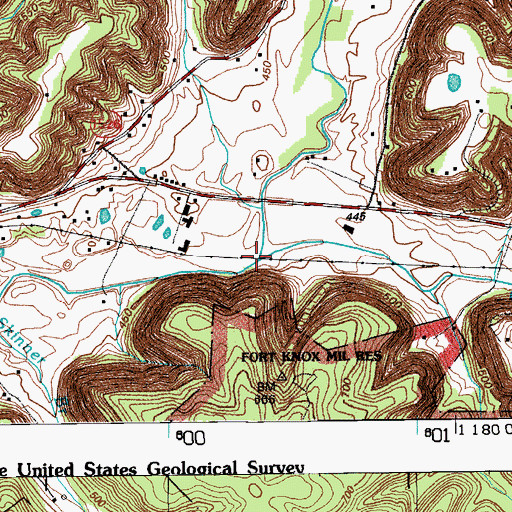 Topographic Map of Applegate Run, KY
