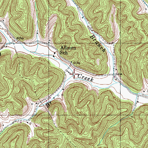 Topographic Map of Archy Branch, KY