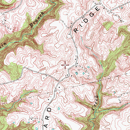 Topographic Map of Ard Ridge, KY