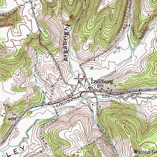 Topographic Map of Argabright Hollow, KY