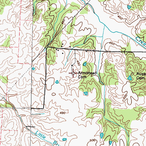 Topographic Map of Armistead Cemetery, KY