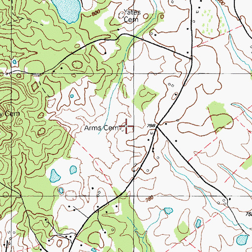 Topographic Map of Arms Cemetery, KY