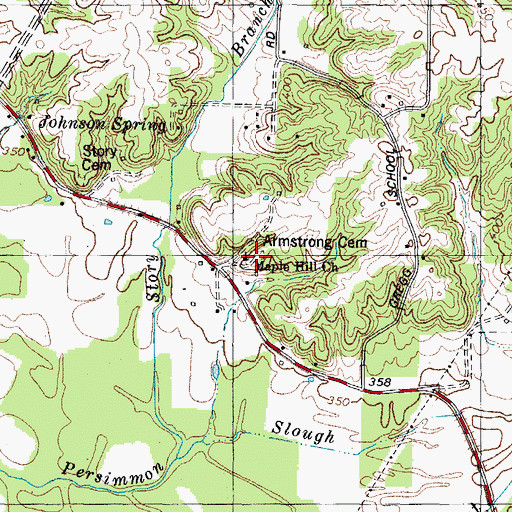 Topographic Map of Armstrong - Maple Hill Cemetery, KY