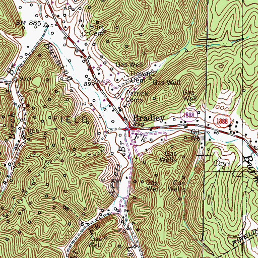 Topographic Map of Arnett Branch, KY