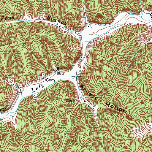 Topographic Map of Arnett Hollow, KY