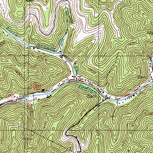 Topographic Map of Arnold Fork, KY