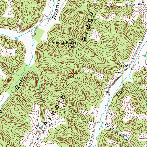Topographic Map of Arnold Ridge, KY