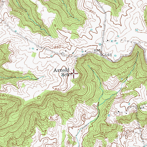 Topographic Map of Arnold School, KY