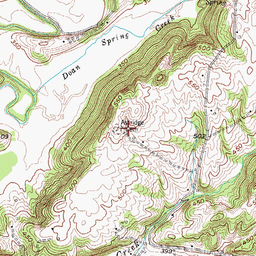 Topographic Map of Asbridge Cemetery, KY