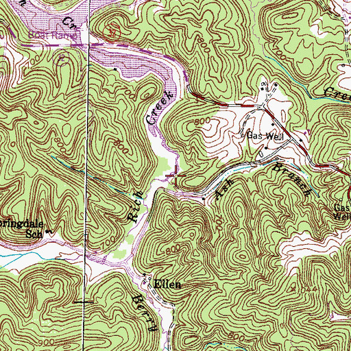 Topographic Map of Ash Branch, KY