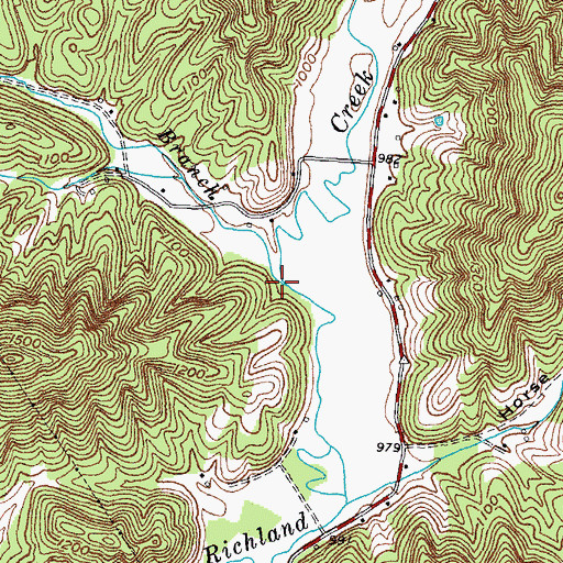 Topographic Map of Asher Branch, KY