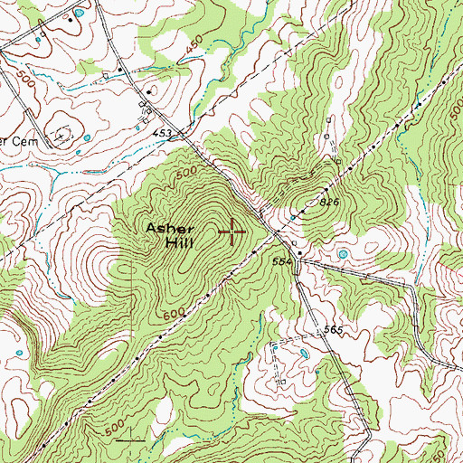 Topographic Map of Asher Hill, KY