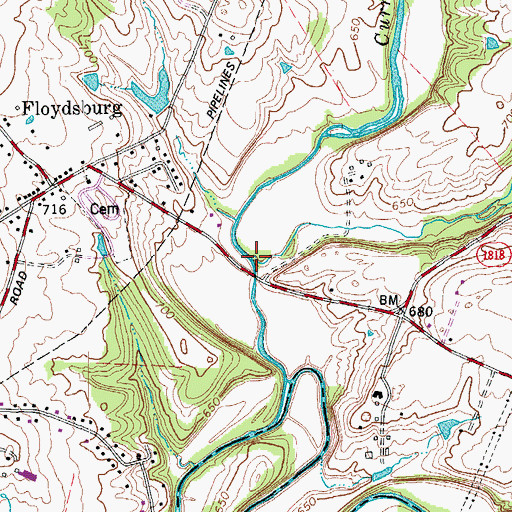 Topographic Map of Ashers Run, KY