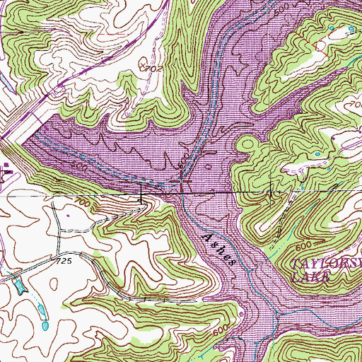 Topographic Map of Ashes Creek, KY