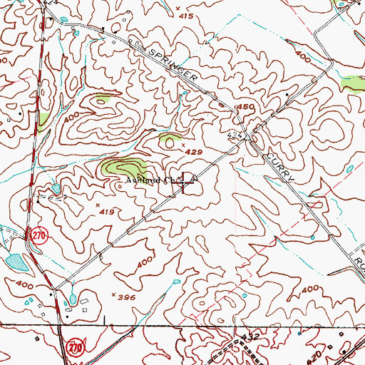 Topographic Map of Ashland Church, KY