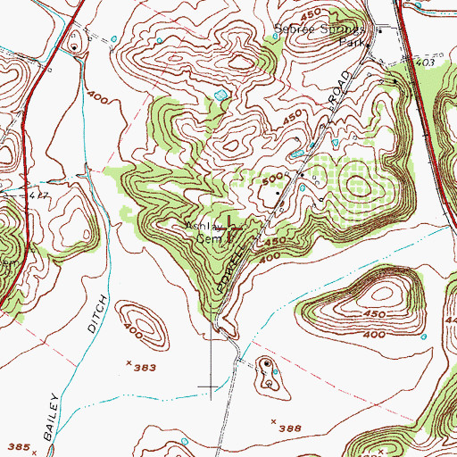 Topographic Map of Ashley Cemetery, KY