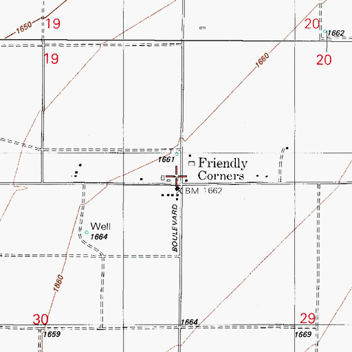 Topographic Map of Friendly Corners, AZ