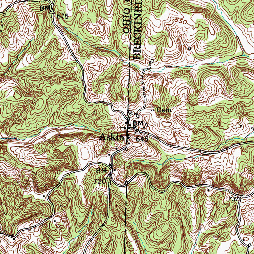 Topographic Map of Askin, KY