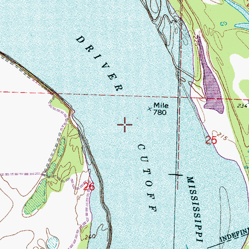 Topographic Map of Driver Cutoff, AR