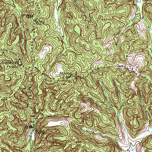 Topographic Map of Atkins Cemetery, KY