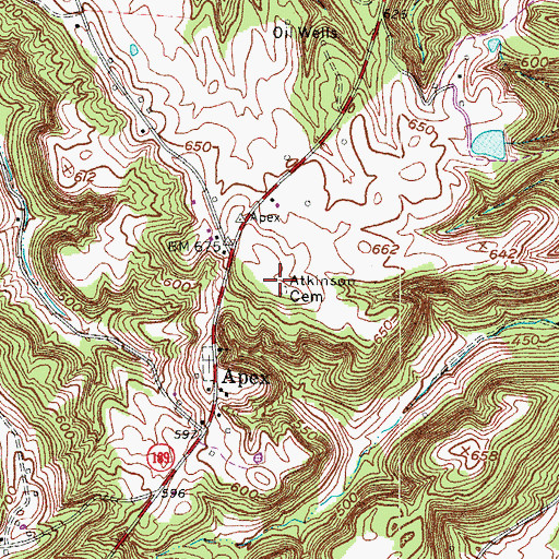 Topographic Map of Atkinson Cemetery, KY