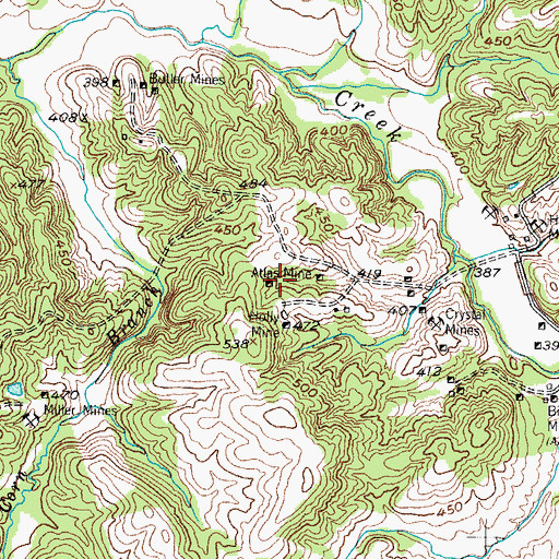 Topographic Map of Atlas Mine, KY