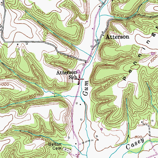 Topographic Map of Atterson School (historical), KY