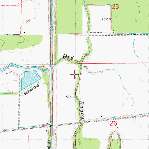 Topographic Map of Dry Bayou, AR