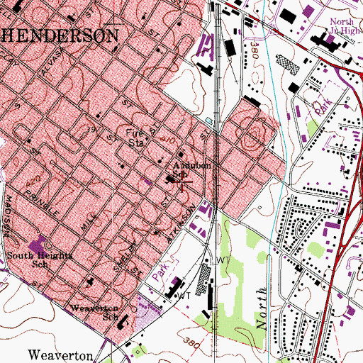Topographic Map of Audubon School, KY
