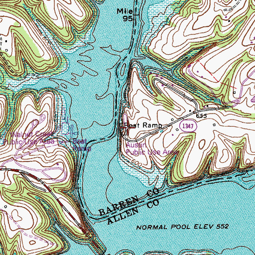 Topographic Map of Austin Boat Ramp, KY