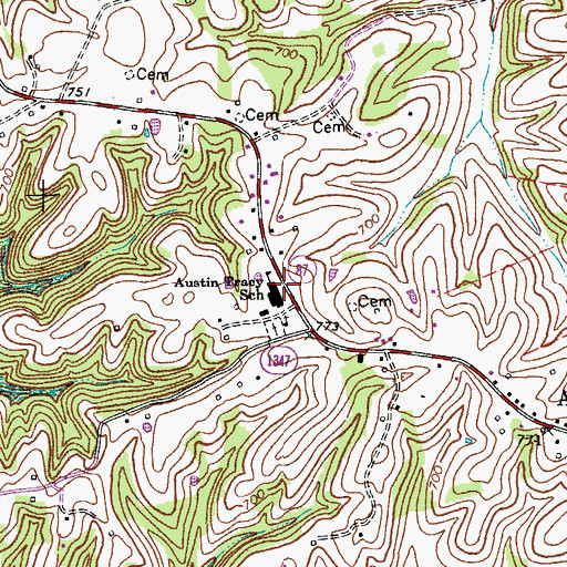 Topographic Map of Austin-Tracy School, KY