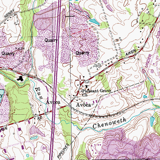 Topographic Map of Avoca, KY